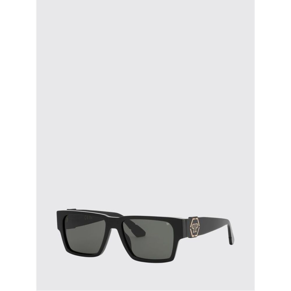 Philipp Plein Men Philipp Plein Acetate Shield Sunglasses With Hexagon Logo